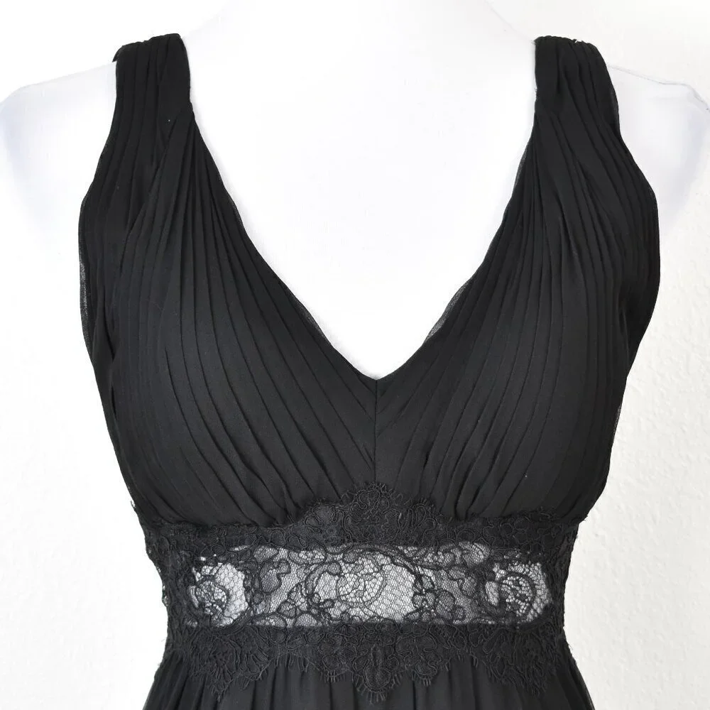 Aidan Mattox Silk Chiffon Lace Waist Formal Gown - 10 - Picture 2 of 10
